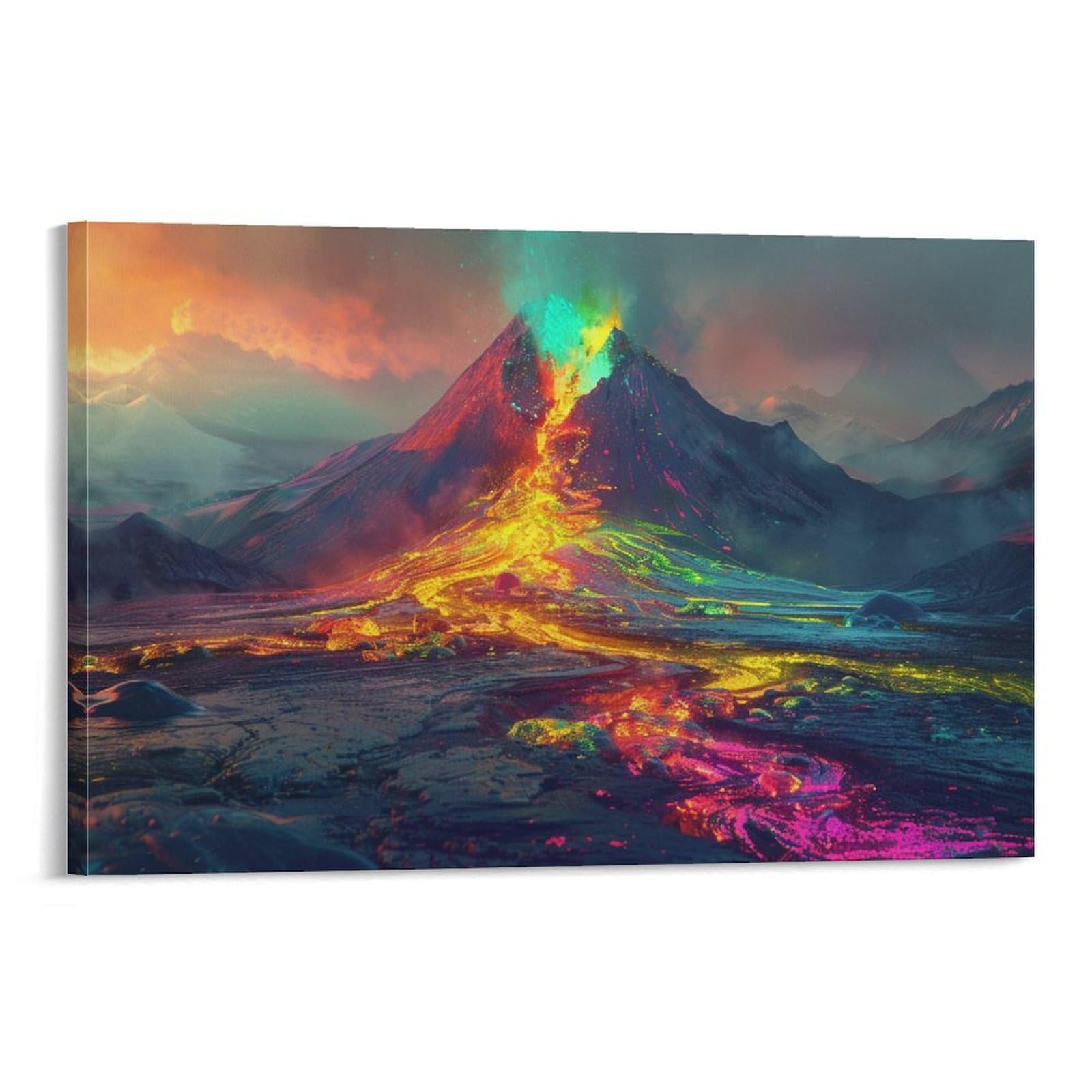 Amazon.co.jp: 絵画 火山噴火インテリア 絵画 壮大な自然の風景